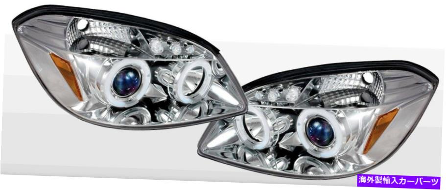 USヘッドライト 2005-2010シボレーコバルトPontiac G5 LED Halo Blue Projectorヘッドライトクロム For 2005-2010 Chevy Cobalt Pontiac G5 LED Halo Blue Projector Headlights Chrome