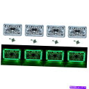 USヘッドライト 4×6 "グリーンLEDハローエンジェルアイハロゲンヘッドライトヘッドランプ電球のクリスタルクリアセット 4X6" Green LED Halo Angel Eye Halogen Headlight Headlamp Bulbs Crystal Clear Set