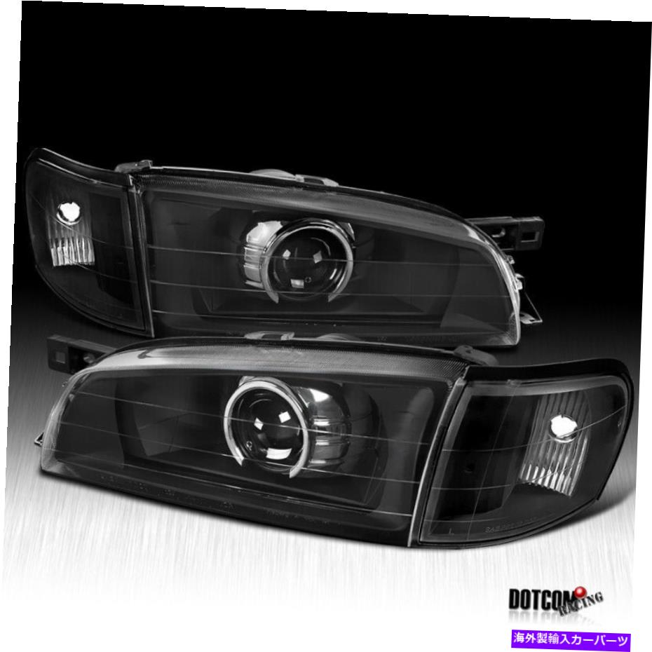 USヘッドライト FIT 95-01スバルインプレッサブラックプロジェクターヘッドライトヘッドランプ+ターン信号ライト fit 95-01 Subaru Impreza Black Projector Headlight Headlamps+Turn Signal Lights