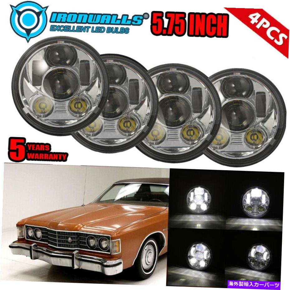 USヘッドライト 4PCS H5006 5.75 "LEDプロジェクターヘッドライトDRL FIT Ford Galaxie 500 1962-1974 4pcs H5006 5.75" LED Projector Headlights DRL Fit for Ford Galaxie 500 1962-1974