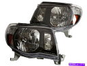 USヘッドライト 黒ベゼル右右ペアセット付き2005-2011タコマヘッドライトランプ For 2005-2011 Tacoma Head Light Lamp with Black Bezel Right & Left Pair Set