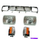 USヘッドライト 5ピース照明キットヘッドライトグリルコーナーライトD21ハードボディピックアップ 5pc Lighting Kit Headlights Grille Corner Lights for Nissan D21 Hardbody Pickup