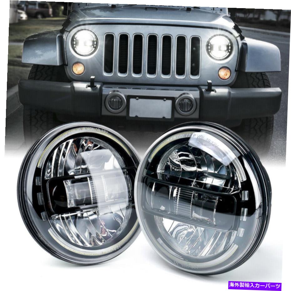 USヘッドライト Xprite 7 "Black 60W LEDヘッドライトW / Halo DRL for 1997-2018 Jeep Wrangler JK CJ Xprite 7" Black 60W LED Headlights w/ Halo DRL for 1997-2018 Jeep Wrangler JK CJ