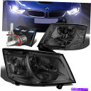 USヘッドライト 燻製住宅クリアヘッドライト+ファンLED HIDキット08-10 Doge Grand Caravan SMOKED HOUSING CLEA...