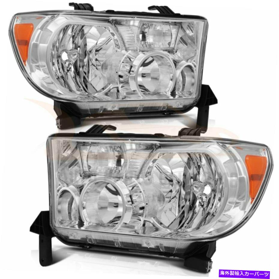 USヘッドライト 07-13 TOYOTA TUNDRA / 08-17 Sequoiaヘッドランプ交換用フロントペア Headlights For 07-13 Toyota Tundra/08-17 Sequoia Headlamp Replacement Front Pair