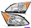 USヘッドライト 2007年から2011年のヘッドライトアセンブリHonda CR-Vフロントクロームハローライトペア Headlight Assembly For 2007-2011 Honda CR-V Front Chrome Housing Halo Light Pair