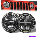 USヘッドライト 7 "ラウンドLED HI / LOビームヘッドライトDRLランプ用DRLランプJK TJ LJ 1997-2018 7" Round Led Hi/Lo Beam Headlights DRL Lamp for Jeep Wrangler JK TJ LJ 1997-2018