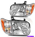 USwbhCg 2005N2006Ng^ch/ 05-07g^ZRCA4hAwbhCg+R[i[N[ For 2005-2006 Toyota Tundra/05-07 Toyota Sequoia 4-Door Headlights+Corner Chrome