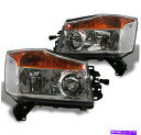 USヘッドライト Crystal G2ヘッドライト04-15 Titan / 05-07 Armada Pickup Left + Right CRYSTAL G2 HEADLIGHTS LAMP CHROME FOR 04-15 TITAN/05-07 ARMADA PICKUP LEFT+RIGHT