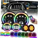 USヘッドライト 4インチ/ 7インチLED RGB HaloヘッドライトフォグライトJEEP TJ 1997-2017 JK TJ 4inch/7inch LED RGB Halo Headlights Foglights For Jeep Wrangler 1997-2017 JK TJ