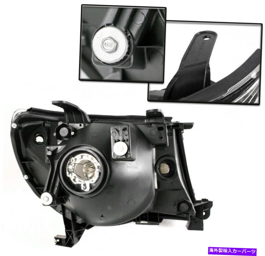 USヘッドライト Toyota 2005-2011タコマピックアップブラック/アンバーヘッドライトランプ+ブルーLED DRL + HID FOR TOYOTA 2005-2011 TACOMA PICKUP BLACK/AMBER HEADLIGHTS LAMP+BLUE LED DRL+HID