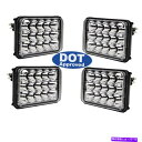 USヘッドライト 4×6 "ドットLED電球クリスタルクリアシールビームヘッドランプヘッドライトセット 4X6" DOT LED Light Bulbs Crystal Clear Sealed Beam Headlamp Headlight Set