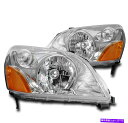 USヘッドライト 03 04 05ホンダパイロット交換ヘッドライトヘッドランプクローム左+右ペア FOR 03 04 05 HONDA PILOT REPLACEMENT HEADLIGHTS HEADLAMPS CHROME LEFT+RIGHT PAIR