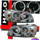 USヘッドライト 2000年の2001年日産マキシマSE GLE GXEのためのクロムデュアルハローエンジェルアイヘッドライト Chrome Dual Halo Angel Eyes Headlights For 2000 2001 Nissan Maxima SE GLE GXE
