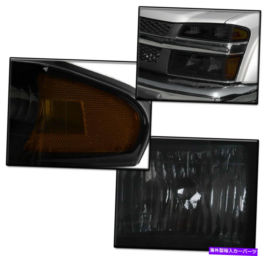 USヘッドライト 2004-2012のシボレーコロラドキャニオンブラック/スモークヘッドライト+ LED信号DRL W / HID FOR 2004-2012 CHEVY COLORADO CANYON BLACK/SMOKE HEADLIGHTS +LED SIGNAL DRL W/HID【並行輸入品】