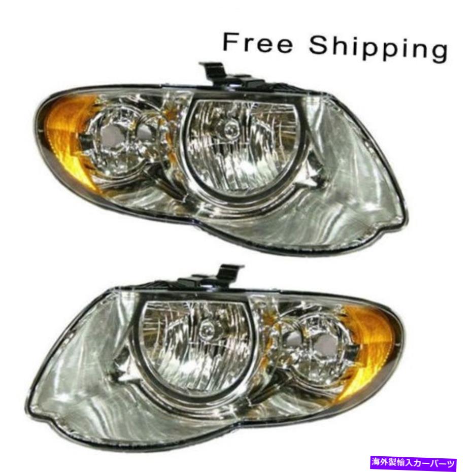 USヘッドライト ハロゲンヘッドランプアセンブリセット2 LH＆RHサイドフィットChrysler Town＆Country Halogen Head Lamp Assembly Set of 2 LH & RH Side Fits Chrysler Town & Country