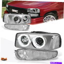 USヘッドライト 02-07 GMC Sierra Denail LED Halo Ring Projectorヘッドライトクリアレンズクロム For 02-07 GMC Sierra Denail LED Halo Ring Projector Headlight Clear Lens Chrome