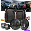 USヘッドライト ジープJK JKU 07-18 7「LEDラウンドヘッドライト＆4」フォグランプ＆スモークテールライトセット6PC for Jeep JK JKU 07-18 7" Led Round Headlight&4"Fog Lamp&Smoke Tail Light Set 6pc