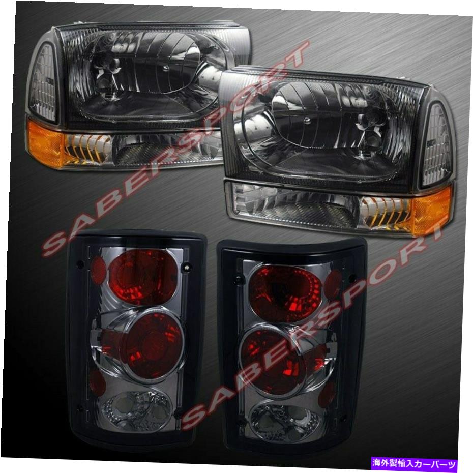 USヘッドライト 2000-2004フォードエクスカーションのための煙のヘッドライト+コーナー+テールライトのセット Set of Smoke Headlights + Corner + Taillights for 2000-2004 Ford Excursion