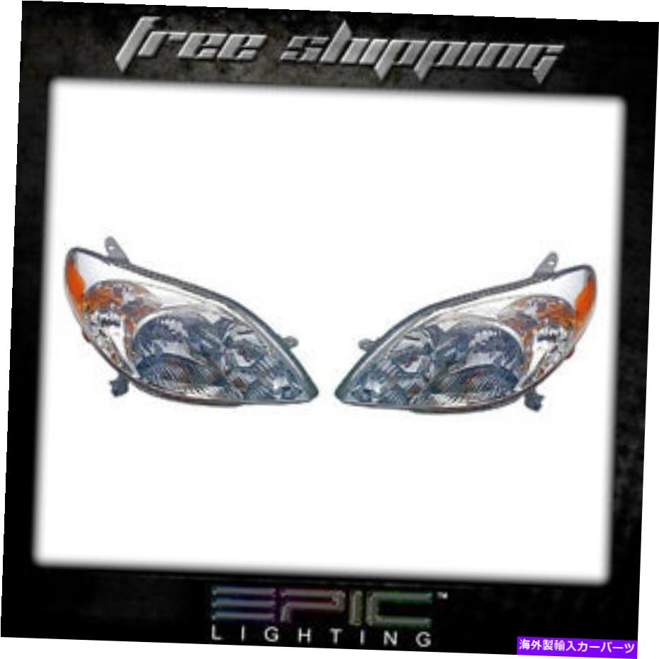 USヘッドライト FITS 2003-08トヨタマトリックスヘッドライトヘッドランプペア左右セット Fits 2003-08 Toyota Matrix Headlights Headlamps Pair Left right set