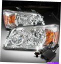 USヘッドライト 04 05 06トヨタハイランダーヘッドライトランプクロームW / 50W 6K HIDキット左+右 FOR 04 05 06 TOYOTA HIGHLANDER HEADLIGHT LAMP CHROME W/50W 6K HID KIT LEFT+RIGHT