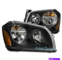 USヘッドライト 05 06 07 DODGE MAGNUM R / T SE SRT8 SXT交換ヘッドライトランプブラックセット FOR 05 06 07 DODGE MAGNUM R/T SE SRT8 SXT REPLACEMENT HEADLIGHTS LAMP BLACK SET