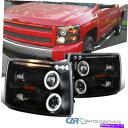 USヘッドライト 07-14 Silverado 1500 2500HD 3500HDピックアップブラックハロープロジェクターヘッドライト For 07-14 Silverado 1500 2500HD 3500HD Pickup Black Halo Projector Headlights