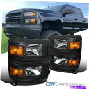 USヘッドライト 14-15シボリーSilverado 1500マットブラックヘッドライトコーナー信号ランプLH + RH For 14-15 Chevy Silverado 1500 Matte Black Headlights Corner Signal Lamps LH+RH