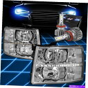 USヘッドライト 2007-2014 Silverado 1500 LED DRLクロム/クリアヘッドライトW / LEDキット+クールファン FOR 2007-2014 SILVERADO 1500 LED DRL CHROME/CLEAR HEADLIGHT W/LED KIT+COOL FAN