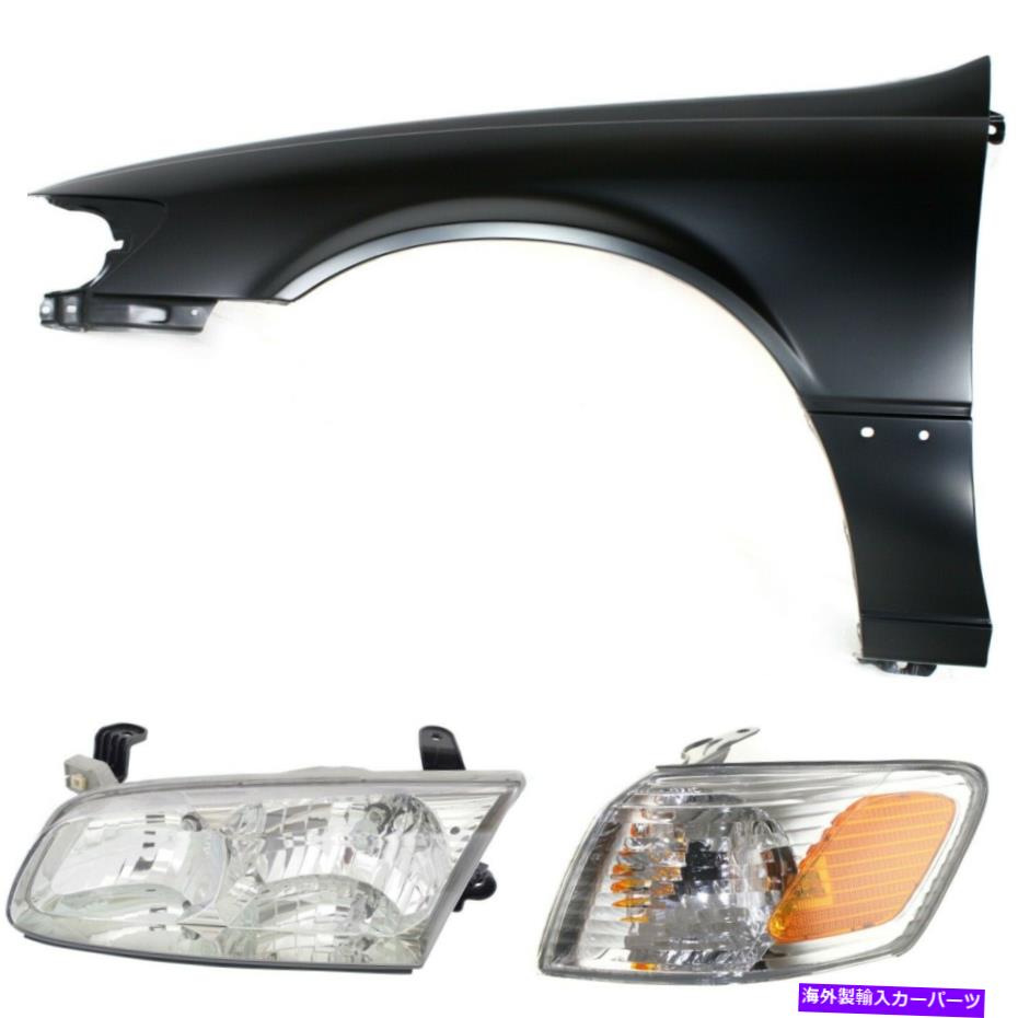 USヘッドライト 2000-2001トヨタカムリーのヘッドライトキット3ピース Headlight Kit For 2000-2001 Toyota Camry Left 3pc