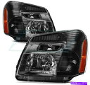 USヘッドライト 2005年 - 2009年のシボレーQuevy Equinox Black Headlightsフロントヘッドランプダイバー+旅客 Fits 2005-2009 Chevy Equinox Black Headlights Front Headlamps Diver+Passenger