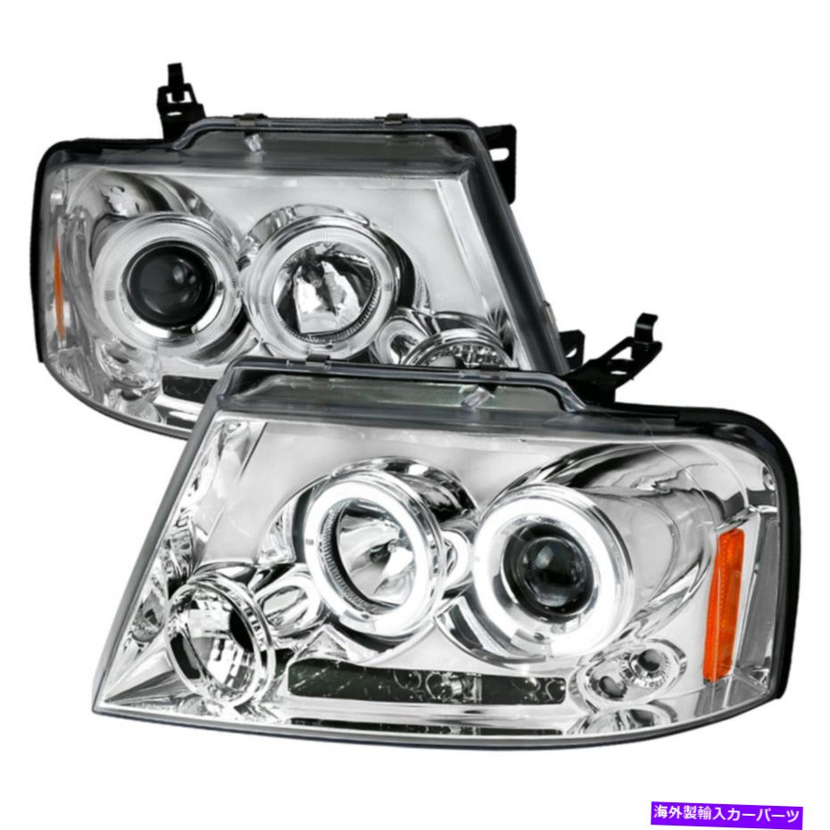 USإåɥ饤 FITS 2004-2008եF150 LED DRL Haloꥢץإåɥ饤ȥL + R 04-08 Fits 2004-2008 Ford F150 LED DRL Halo Clear Projector Headlights Lamps L+R 04-08