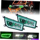 USヘッドライト Cree Green Halo ATV UTV LEDのヘッドライトは2014-2017 Polaris RZR XP 1000 RZR 900 CREE Green Halo ATV UTV LED Headlights For 2014-2017 Polaris RZR XP 1000 RZR 900