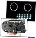 USヘッドライト 99-04ジープグランドチェロキーハローLEDブラックプロジェクターヘッドライト+ブルーDRLランプ FOR 99-04 JEEP GRAND CHEROKEE HALO LED BLACK PROJECTOR HEADLIGHT +BLUE DRL LAMP