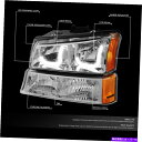 USヘッドライト Chrome Amber J-Halo LED DRLヘッドライトバンパーランプChevy Silverado CHROME AMBER J-HALO LED DRL HEADLIGHT BUMPER LAMP FOR 2003-2007 CHEVY SILVERADO