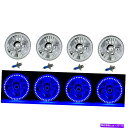 USヘッドライト 5-3 / 4 SMDブルーLEDハロハロゲン電球ヘッドライトエンジェルアイクリスタルクリアセット4 5-3/4 SMD Blue LED Halo Halogen Bulb Headlight Angel Eye Crystal Clear Set Of 4