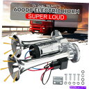 horns 12V 600dbデュアルトランペットスーパーラウドカー電動ホーントラックボート列車スピーカー 12V 600DB Dual Trumpets Su...