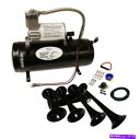 horns ラウド149dB 4トランペット列車サウンドブラックエアホーンキット、1.5 Gal TANK / 150 PSIコンプ。 LOUD 149dB 4...