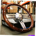 horns 14 "インチポリッシュ＆ウッドステアリングホイールシボレBowtieホーン、6穴C10 GMC 14" Inch Polished & Wood Steering Wheel Chevy Bowtie Horn , 6 Hole C10 GMC