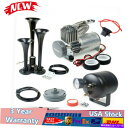 horns エアホーントラック列車ホーンズセット2Lエアコンプレッサー150PSI 3トランペット Air Horn Truck Train Horns Set 12 Volt with 2L Air Compressor 150PSI 3 Trumpet(2)