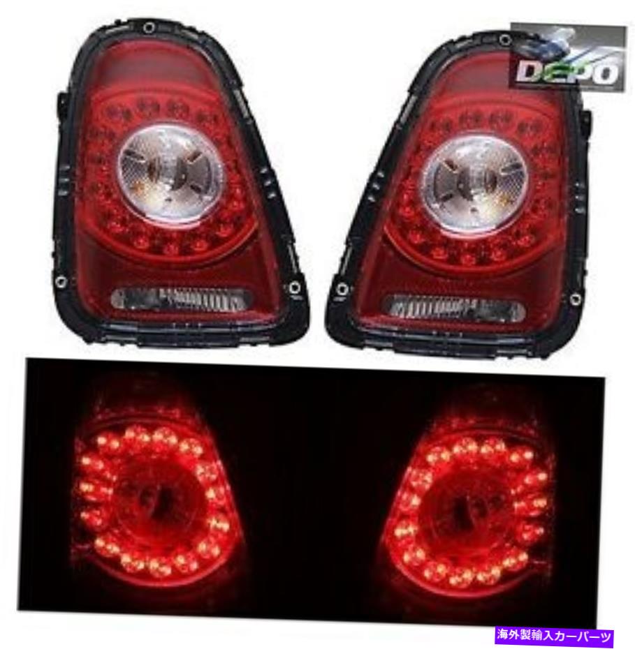 USテールライト フィット2007-2010ミニクーパーハッチバックコンバーチブルLEDテールライトレッドクリアデポ fit 2007-2010 Mini Cooper Hatchback Convertible LED Tail Lights Red Clear DEPO