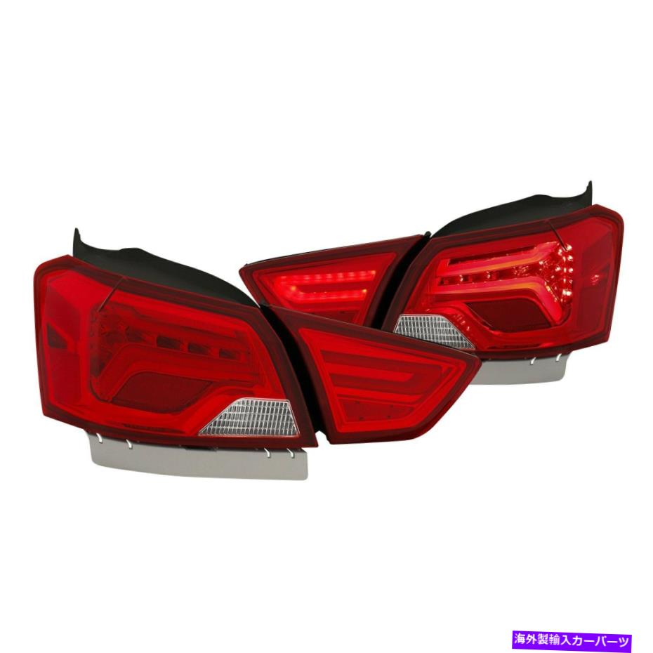 USテールライト Chevy Impala 2014-2018 Anzo Chrome / Red Fibre Optic LEDテールライト For Chevy Impala 2014-2018 Anzo Chrome/Red Fiber Optic LED Tail Lights