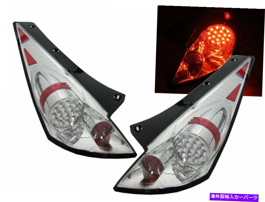 USơ饤 Τ350ZեǥZ Z33 03-05ץեե2D LEDơꥢ饤ȥ 350Z FAIRLADY Z Z33 03-05 PRE-FACELIFT 2D LED Tail Rear Light Chrome for NISSAN