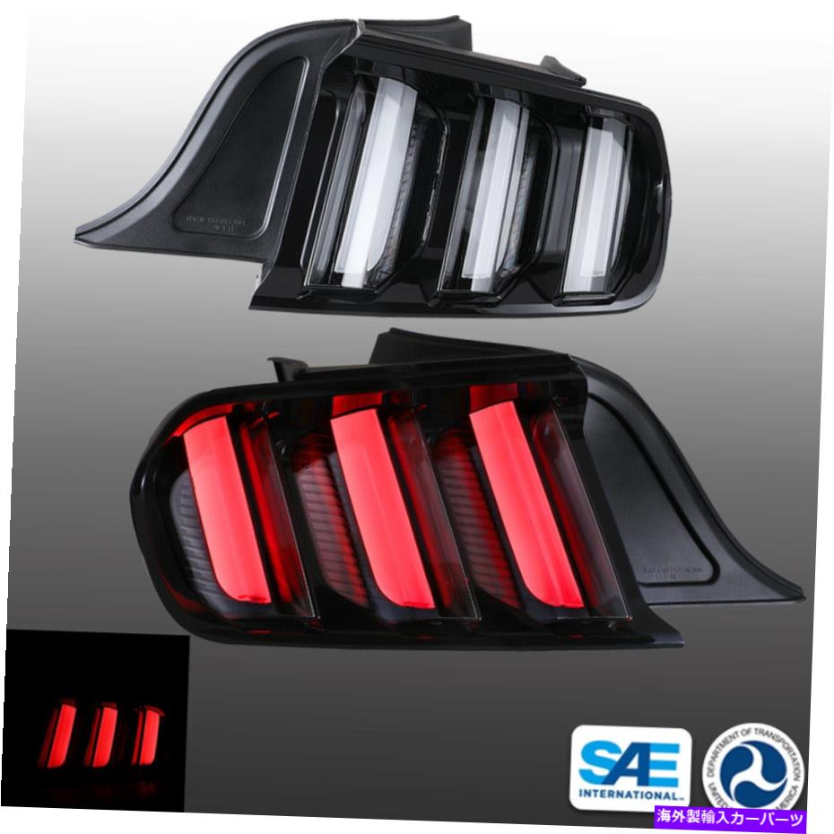USテールライト 15-20フォードマスタングLEDシーケンシャルテールライトリアランプアセンブリペア For 15-20 ford mustang led sequential tail lights rear lamps assembly pair 1