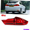 USテールライト テールライトLEDレッドレンズリア交換アセンブリランプフィットホンダシティ15-19 Tail lights LED Red Lens Rear Replacment Assembly Lamp Fit For Honda City 15-19