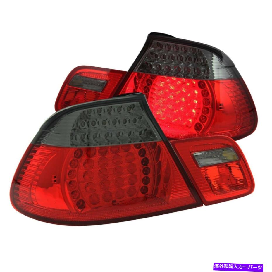 USテールライト Anzo 321186赤/スモークレンズL.E.D. 00-03 BMW 3シリーズのテールライト Anzo 321186 Pair of Red/Smoke Lens L.E.D. Tail Lights for 00-03 BMW 3 Series