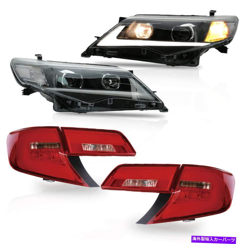 USテールライト カスタマイズされたLEDヘッドライト+赤いクリアLEDテールライト12~14トヨタカムリ Customized LED Head Lights + RED CLEAR LED Tail Lights for 12-14 Toyota Camry