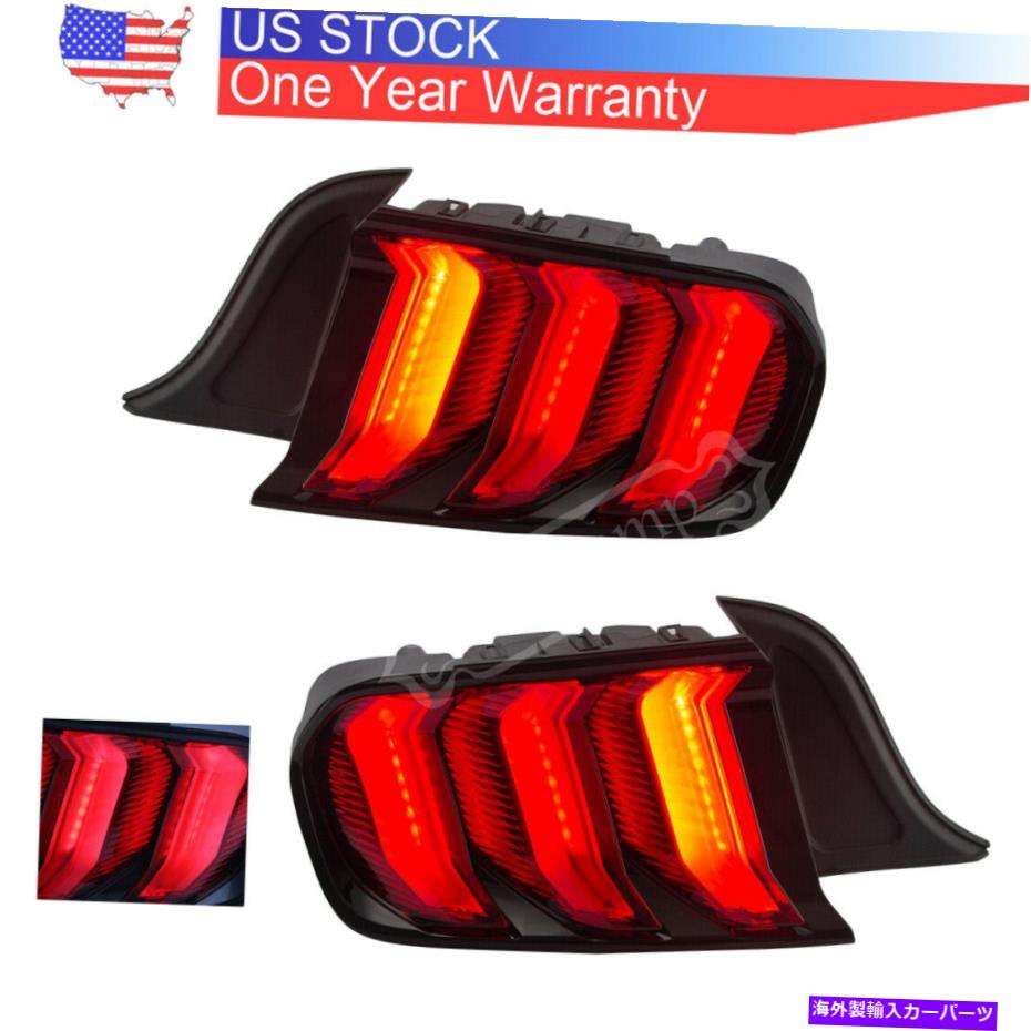 USテールライト 2015年アップ6th Gen FordマスタングS550赤LEDテールライトリアランプアセンブリ Fits 2015-UP 6TH Gen Ford Mustang S550 Red LED Tail Lights Rear Lamps Assembly
