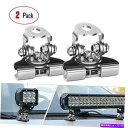 Cピラーバー LEDライトバー取り付けブラケット、ニッライト2ピース普遍的な調節可能なピラーフード2 LED Light Bar Mounting Bracket, ..