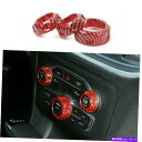 内装パーツ Dodge Challenger / Charger 2015+のための赤いカーボンエアコンスイッチのノブトリム Red Carbon Air Co...